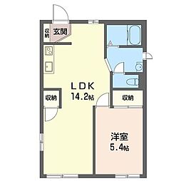 ドミール青葉台 1LDKの間取図画像