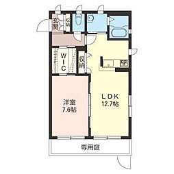 ラ・メゾン・デュース弐番館 1LDKの間取図画像