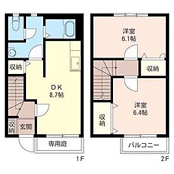 アーバンテラス五反田A 2DKの間取図画像
