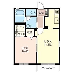 スプリングハイツ 1LDKの間取図画像