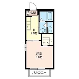 ロイヤルシティ 1Kの間取図画像