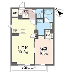クレスト ヒルズ 1LDKの間取図画像
