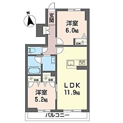 ソラーレ東大宮 2LDKの間取図画像
