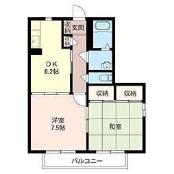 レッチワースハイツA 2DKの間取図画像