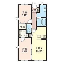 エピック 1階2LDKの間取り