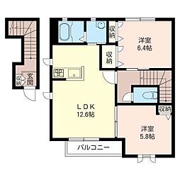BWドミール 2LDKの間取図画像
