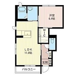 マイヨ・ベール　Ｂ 1階1LDKの間取り