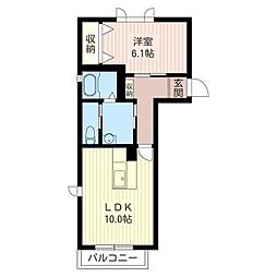ShaMaison益子 1LDKの間取図画像