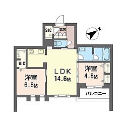 プライムレジデンス幕張 3階2LDKの間取り