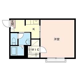 メゾン・シャトンドール 2階1Kの間取り