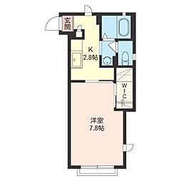 エステコート弐番館 1Kの間取図画像