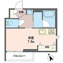 メゾンラフィーネV ワンルームの間取図画像