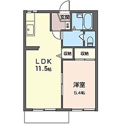 サンモール幕張A棟 1LDKの間取図画像