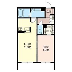 ルーモ　セイワ 2階1LDKの間取り