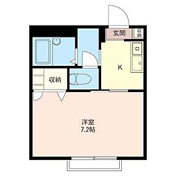 ヴィバレット野村 1Kの間取図画像