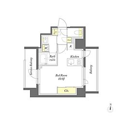 プライムメゾン亀戸 ワンルームの間取図画像