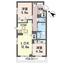 シャルム・I 00101 1階2LDKの間取り