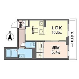 カーサプレミオ 1LDKの間取図画像