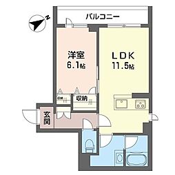 メゾンキング 1LDKの間取図画像