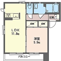 ル・ソレイユ1 1LDKの間取図画像