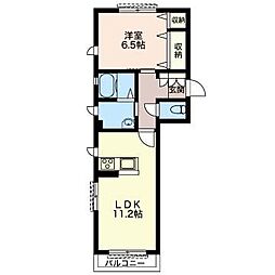 クローバーハウス 1LDKの間取図画像