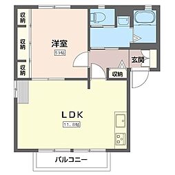 アーバンヒル守谷A 1LDKの間取図画像