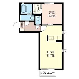 シャンティー 1LDKの間取図画像