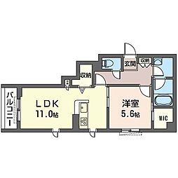 アレーズ 3階1LDKの間取り