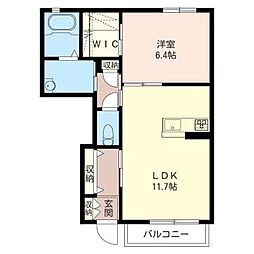 カーサヴェルデ 1LDKの間取図画像