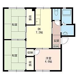 フェニックス中原B 3DKの間取図画像