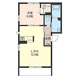ウッド2相模が丘 1LDKの間取図画像