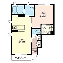 クレセール・リョーナ 1LDKの間取図画像