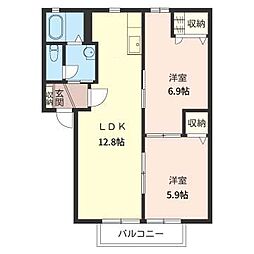 サンモール・ファースト 2LDKの間取図画像