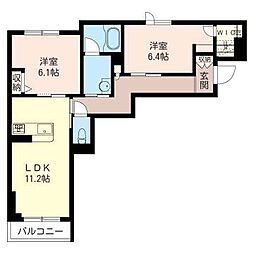 メゾンドコウ 2LDKの間取図画像