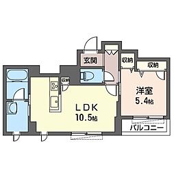 STソシア 1LDKの間取図画像