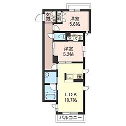 リラフォート 2LDKの間取図画像