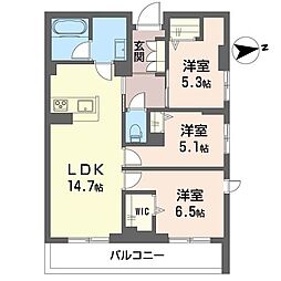 グランリオル 3LDKの間取図画像