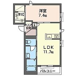 マ・メゾン 1LDKの間取図画像