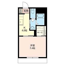 ドミール橋本 1Kの間取図画像