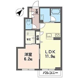 シャーメゾン　ヌーヴェルメール 1階1LDKの間取り