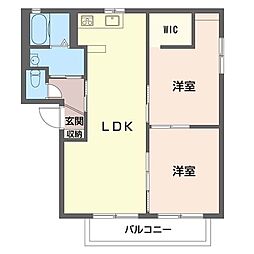 シャーメゾンフォーティー 2LDKの間取図画像