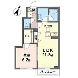 シャーメゾンアンクレール 1LDKの間取図画像