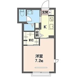 グレイスコート 1Kの間取図画像