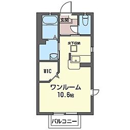 やまぶき 1階ワンルームの間取り