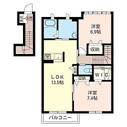 フェアモント 2LDKの間取図画像