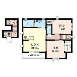サンガーデン 2LDKの間取図画像