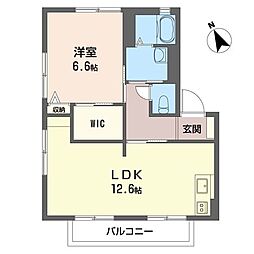 メゾンM2 1LDKの間取図画像