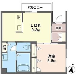 ラ・シュエット 1LDKの間取図画像
