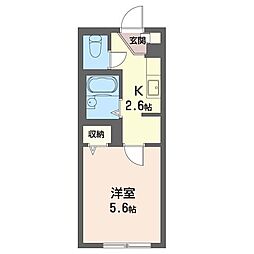 メディオ三鷹 1Kの間取図画像