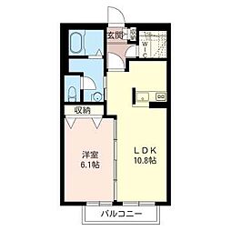 ラ・メール 1LDKの間取図画像